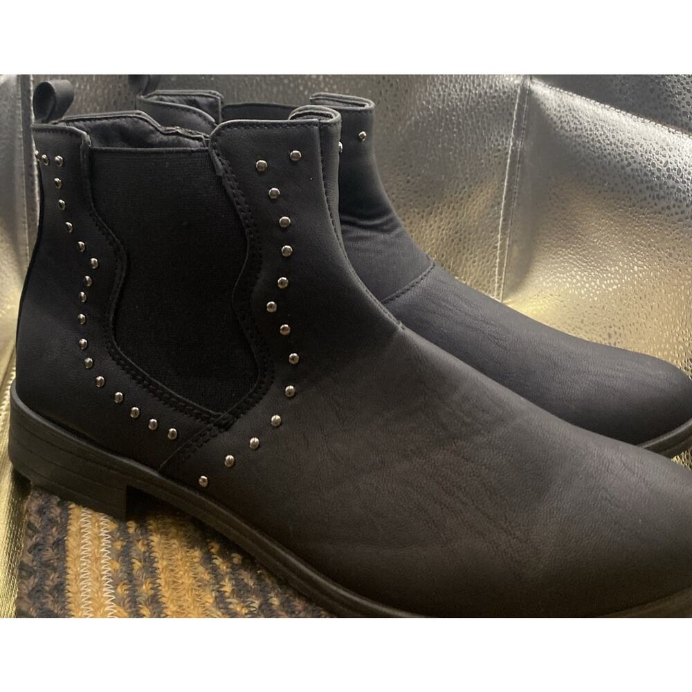 PINK LABEL Black Studded Shoe Boots Size 10